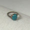 Dark Kingman Turquoise & Silver Woman's Ring Size 7