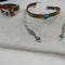 Turquoise Leather Ribbon Choker & Bracelet & Earrings Designer Set - VP's Jewelry