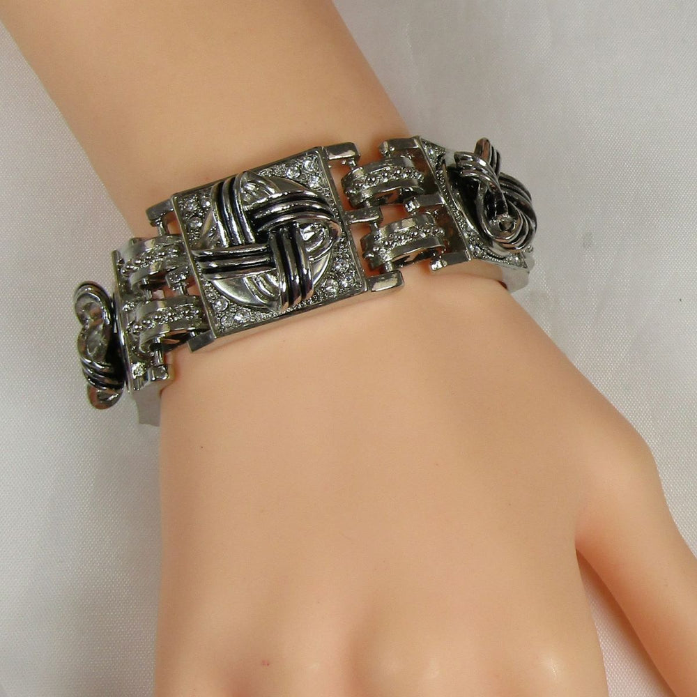 All Silver Linked Cuff Bracelet - VP's Jewelry
