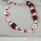 White Kazuri Necklace in Red and White Fair Trade Beads - VP's Jewelry