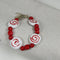 White and Red Kazuri Bracelet Handmade Fair Trade Beaed - VP's Jewelry