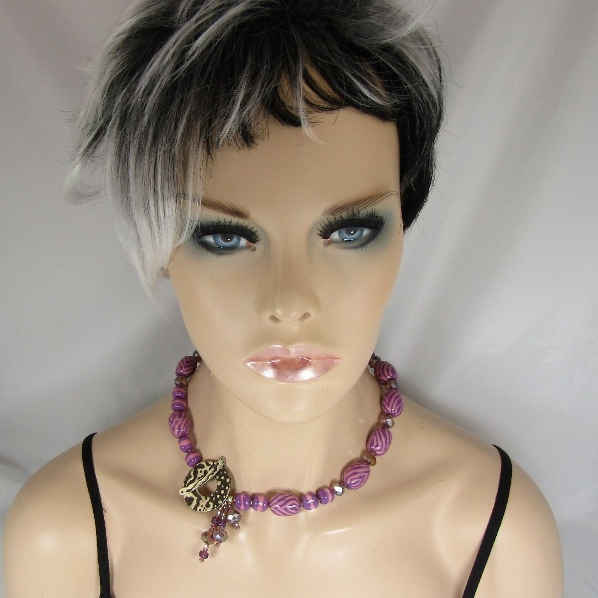 Fair Trade Lilac Bead Kazuri Handmade Necklace - VP's Jewelry