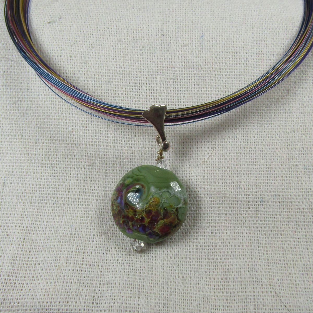 Green Handmade Lampwork Pendant Necklace - VP's Jewelry