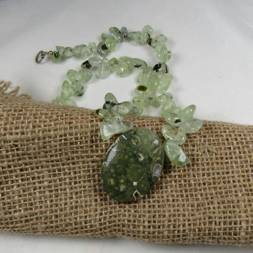 Green Gemstone Bead Designer Necklace - VP's Jewelry