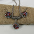 Multi-colored Crystal & Silver Pendant Necklace & Earrings - VP's Jewelry