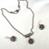 Multi-colored Crystal & Silver Pendant Necklace & Earrings - VP's Jewelry