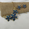 Blue & Gold Flower Necklace with Gold Chain & Earrings - VP's Jewelry