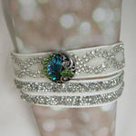 Crystal & Rhinestone Wrap Leather Bracelet - VP's Jewelry