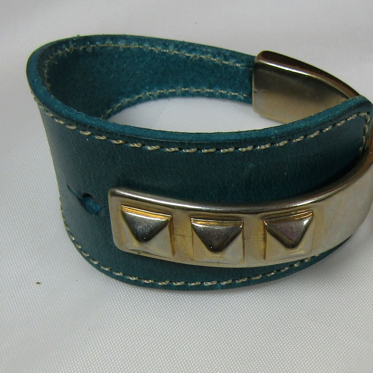 Cuff Leather Bracelet with Gold Accents - VP's Jewelry