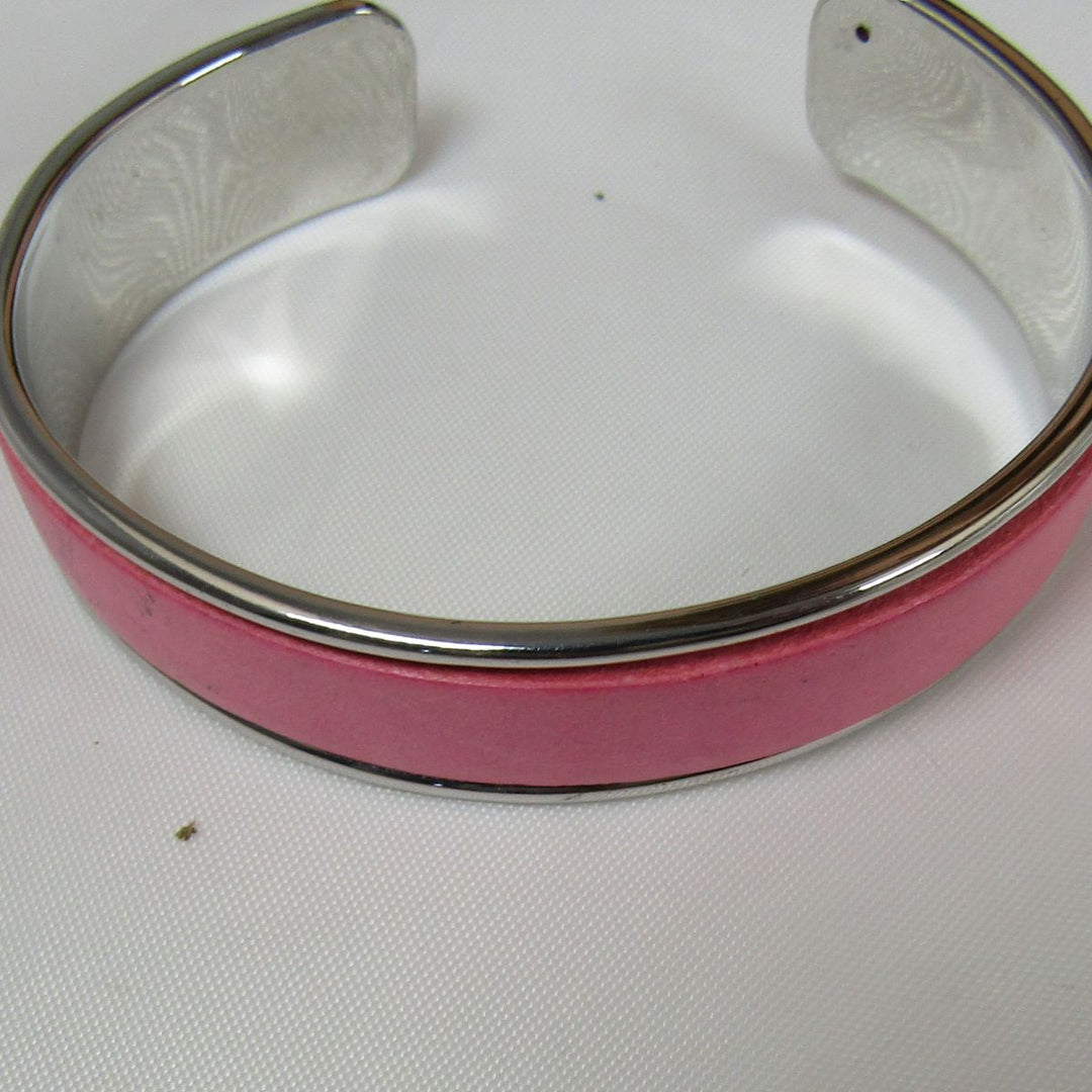 Leather Insert Cuff Bangle Bracelet - VP's Jewelry