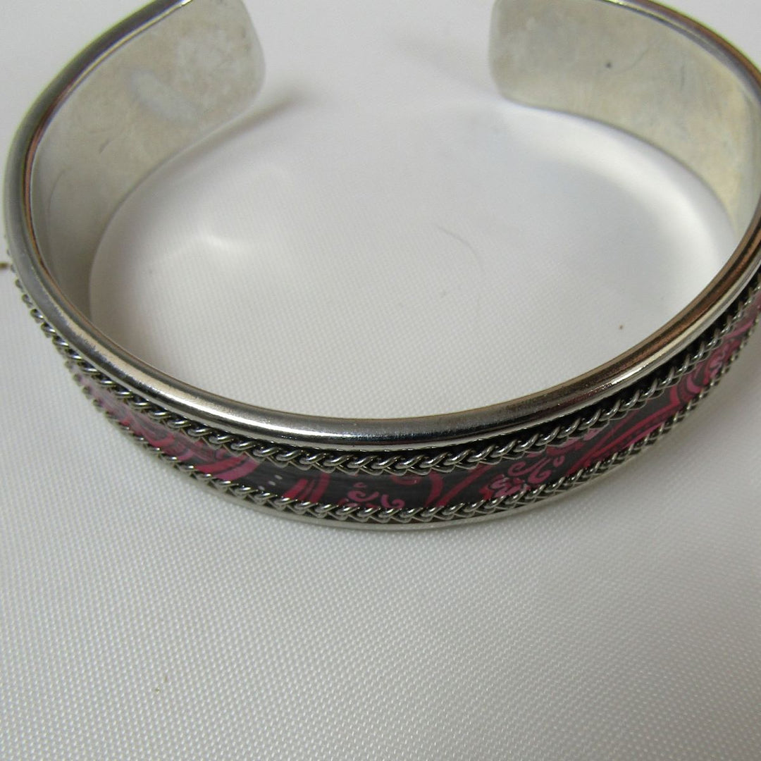 Leather Insert Cuff Bangle Bracelet - VP's Jewelry