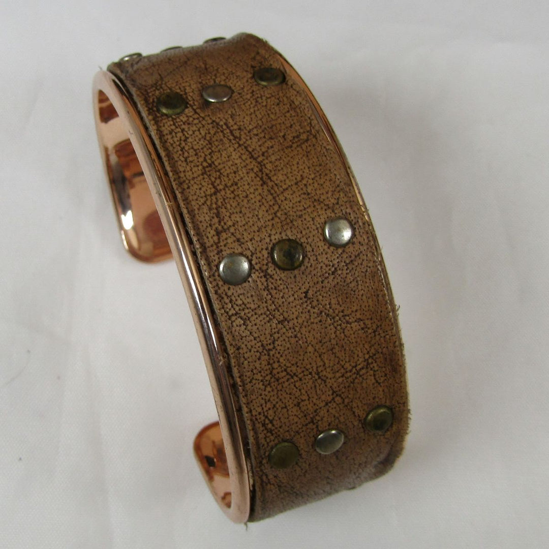 Rose Gold Cuff Bracelet Leather Insert - VP's Jewelry