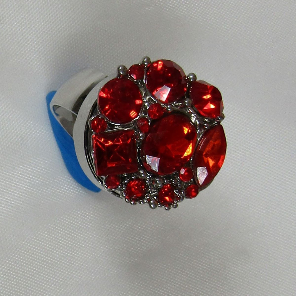 Red Multi Crystal Fashion Ring Size 7