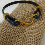 Narrow Leather Bracelet with Fish Hook Clas - VP's Jewelry