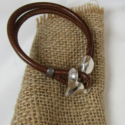 Leather Cord Statement Bracelet Anchor Men's Bracelet - VP's Jewelry