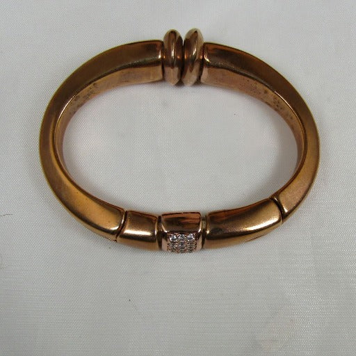 Rose Gold Bangle Cuff Bracelet with Crystal Sparkles - VP's Jewelry
