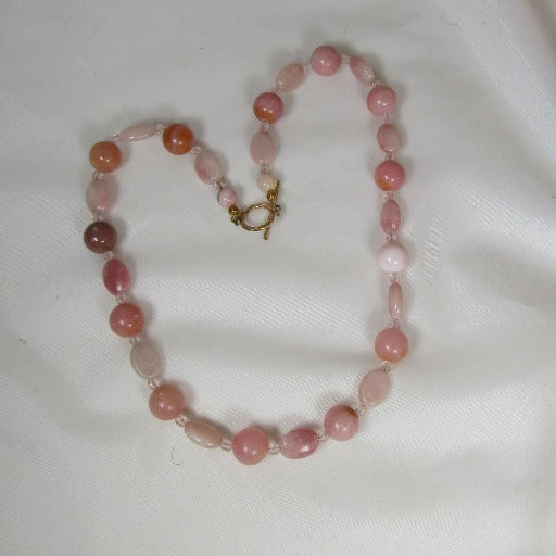 Classic Pink Opal Bead Necklace - VP's Jewelry