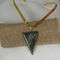 Gold & Blue Artisan Handmade Pendant on V-curved Gold Choker - VP's Jewelry