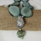 Aqua Tagua Nut Statement Neclace with Handmade Kazuri Pendant - VP's Jewelry 