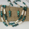 Stick Pearl and Turquoise Double Strand Necklace and Earrings - VP's Jewelry