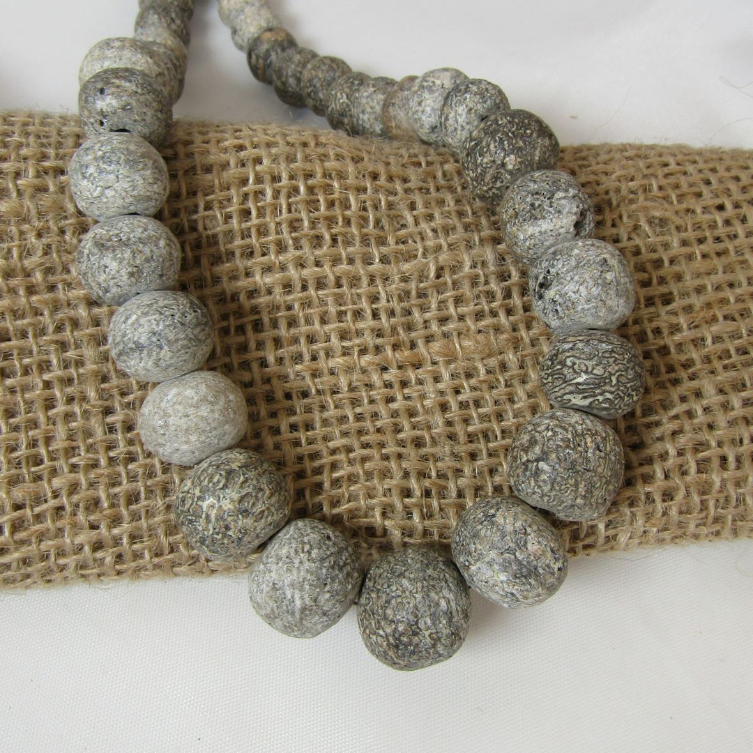 Grey Gemstone Beaded Necklace Handmade