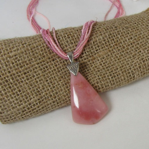 Elegant Pink Necklace with a Pink Opal Pendant - VP's Jewelry