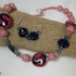 Pink & Navy African Kazuri and Quartz Necklace and Earrings - VP's Jewelry  