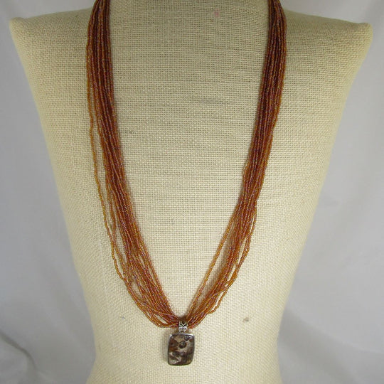 Multi-strand Sandstone Necklace with Rhyolite Opal Pendant - VP's Jewelry