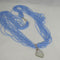 Rainbow Moonstone Pendant on Blue Multi-strand Necklace - VP's Jewelry