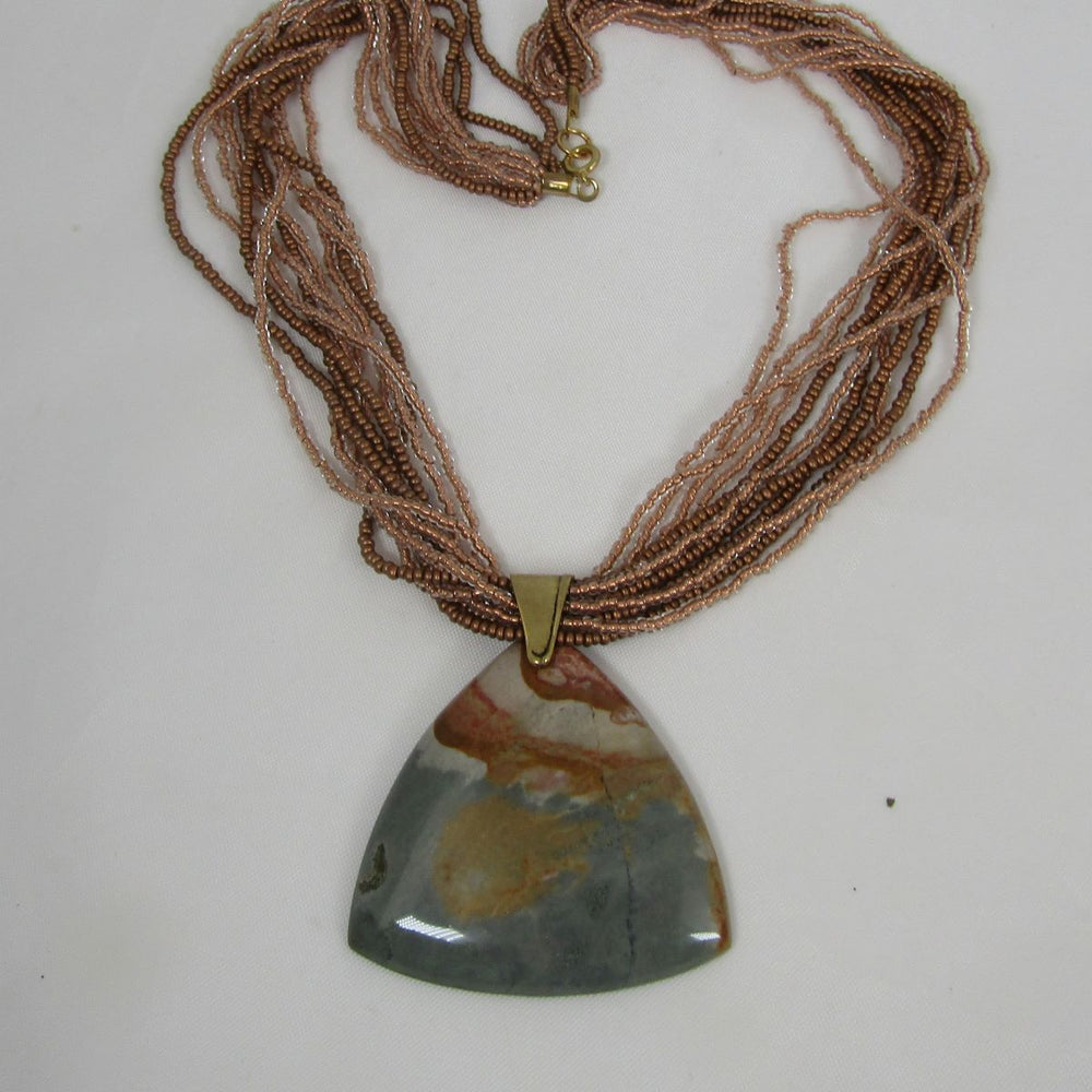 Succor Creek Jasper Pendant On Multi Strand Necklace - VP's Jewelry