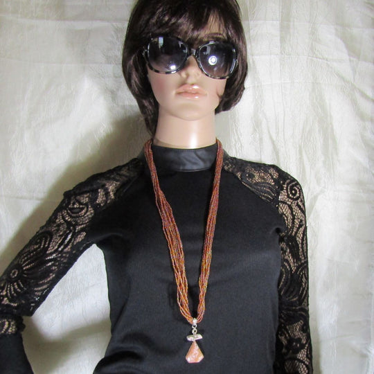 Sandstone Necklace with Multi-stone Jasper Pendant - VP's Jewelry