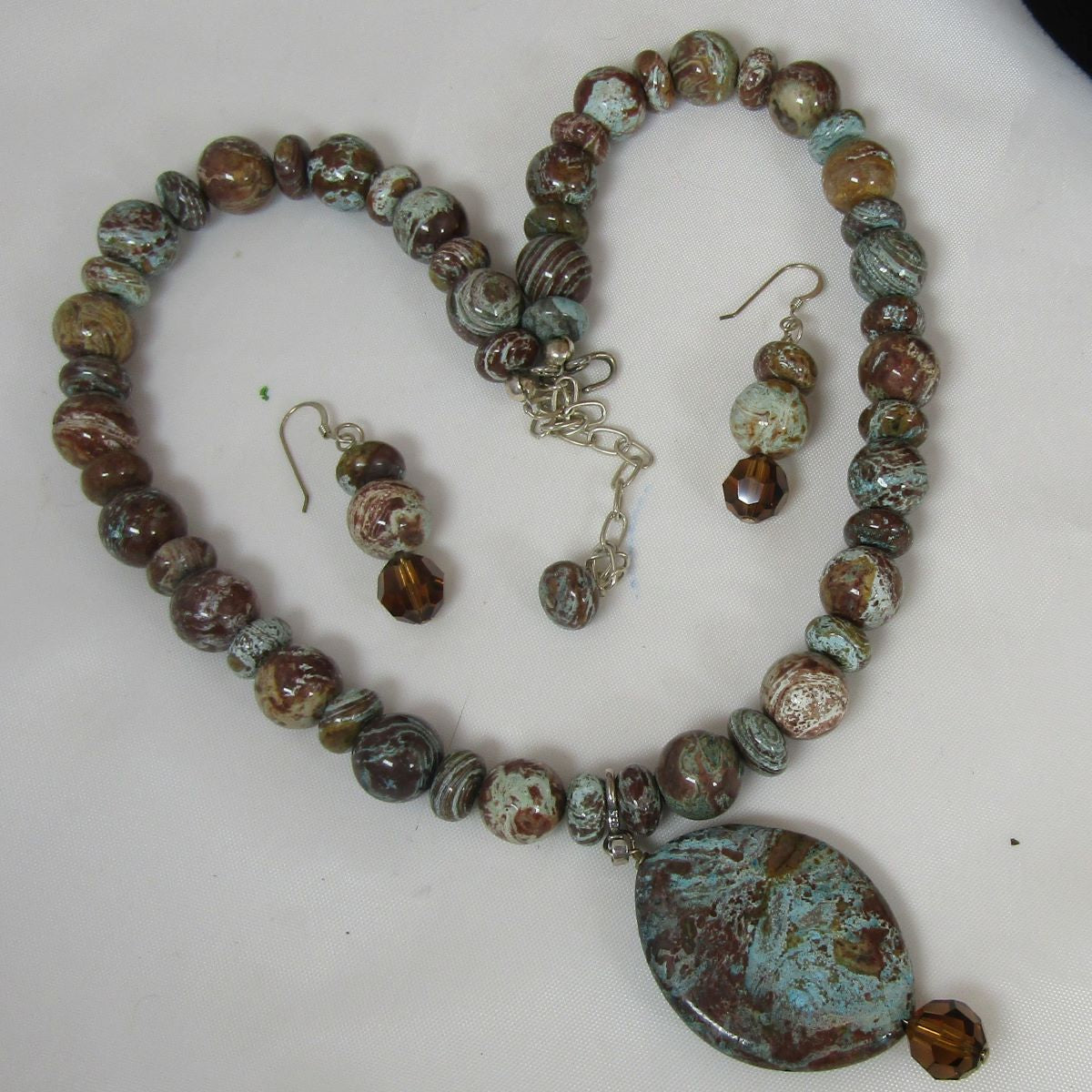 Blue Sky Jasper Necklace & Earrings - VP's Jewelry  