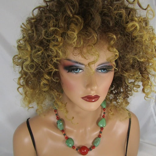 Statement Turquoise Nugget Necklace Handcrafted - VP's Jewelry  