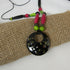 Eco-friendly Pendant Necklace Black Hot Pink and Apple Green - VP's Jewelry
