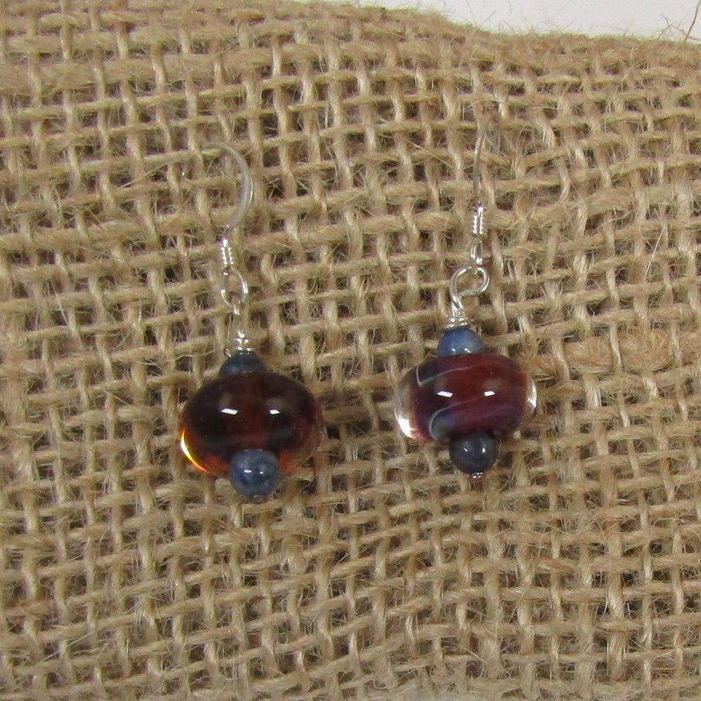 Maroon Handmade Artisan Drop Earrings - VP's Jewelry