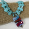 Turquoise Necklace with Handmade Dichroic Pendant. - VP's Jewelry