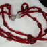 Handcrafted Red Sea Glass Necklace Triple Strand