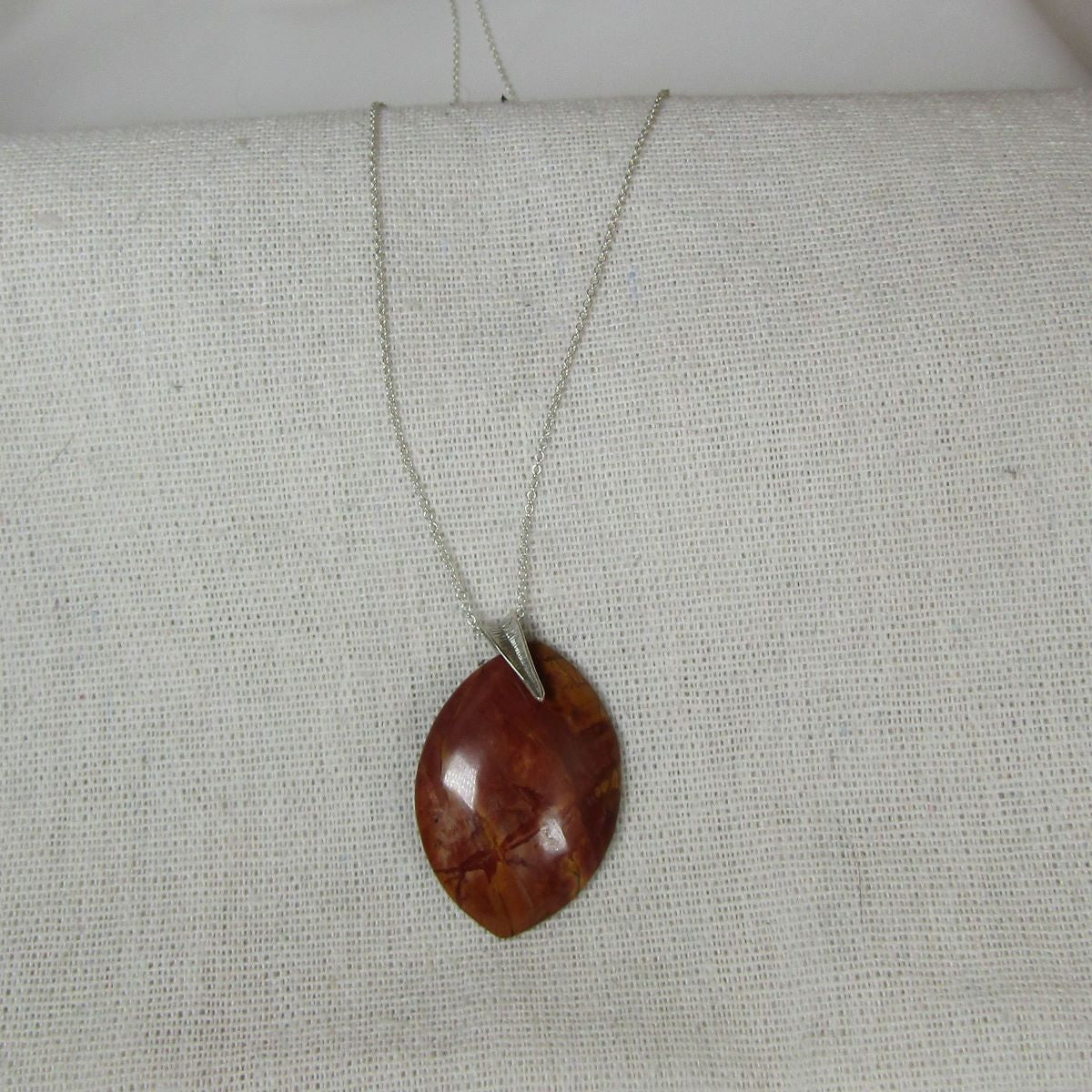 Pendant Necklace with Picasso Jasper Pendant - VP's Jewelry