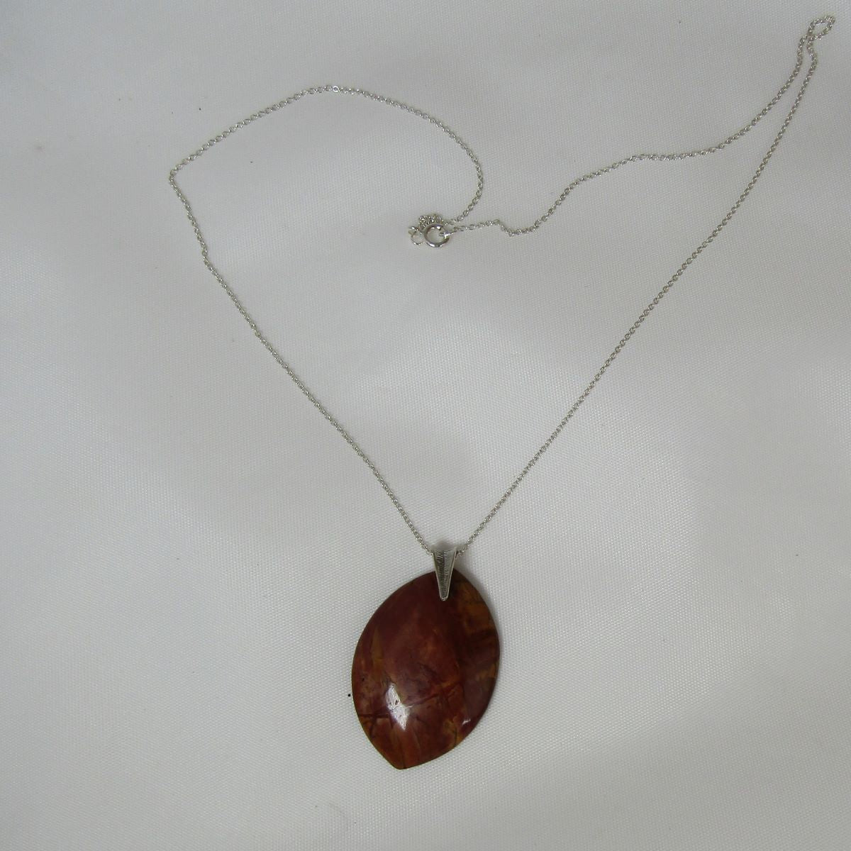 Pendant Necklace with Picasso Jasper Pendant - VP's Jewelry