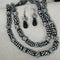 Black & White Handmade African Trade Bead Necklace & Earrings - VP's Jewelry