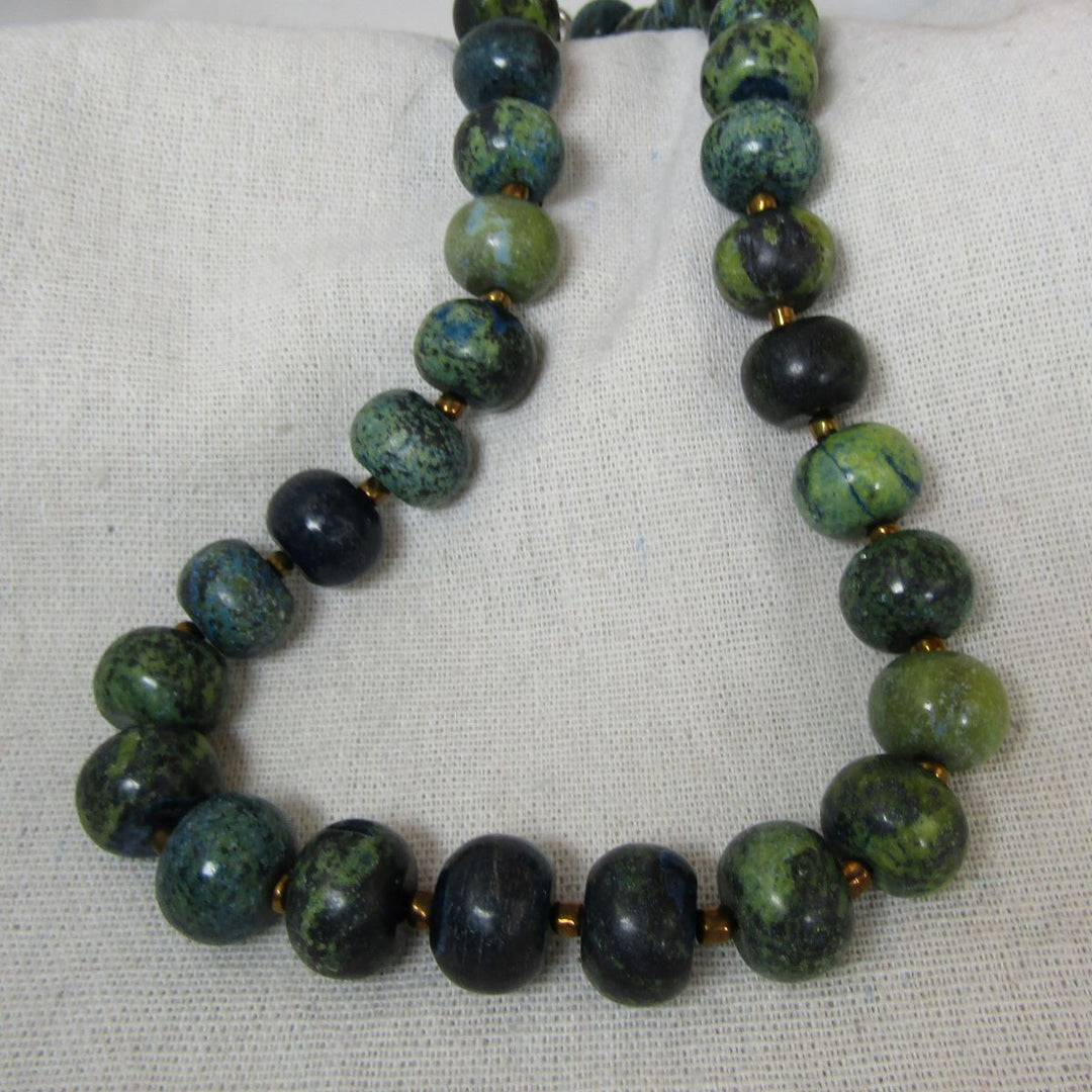 Green African Turquoise Bead Necklace - VP's Jewelry  