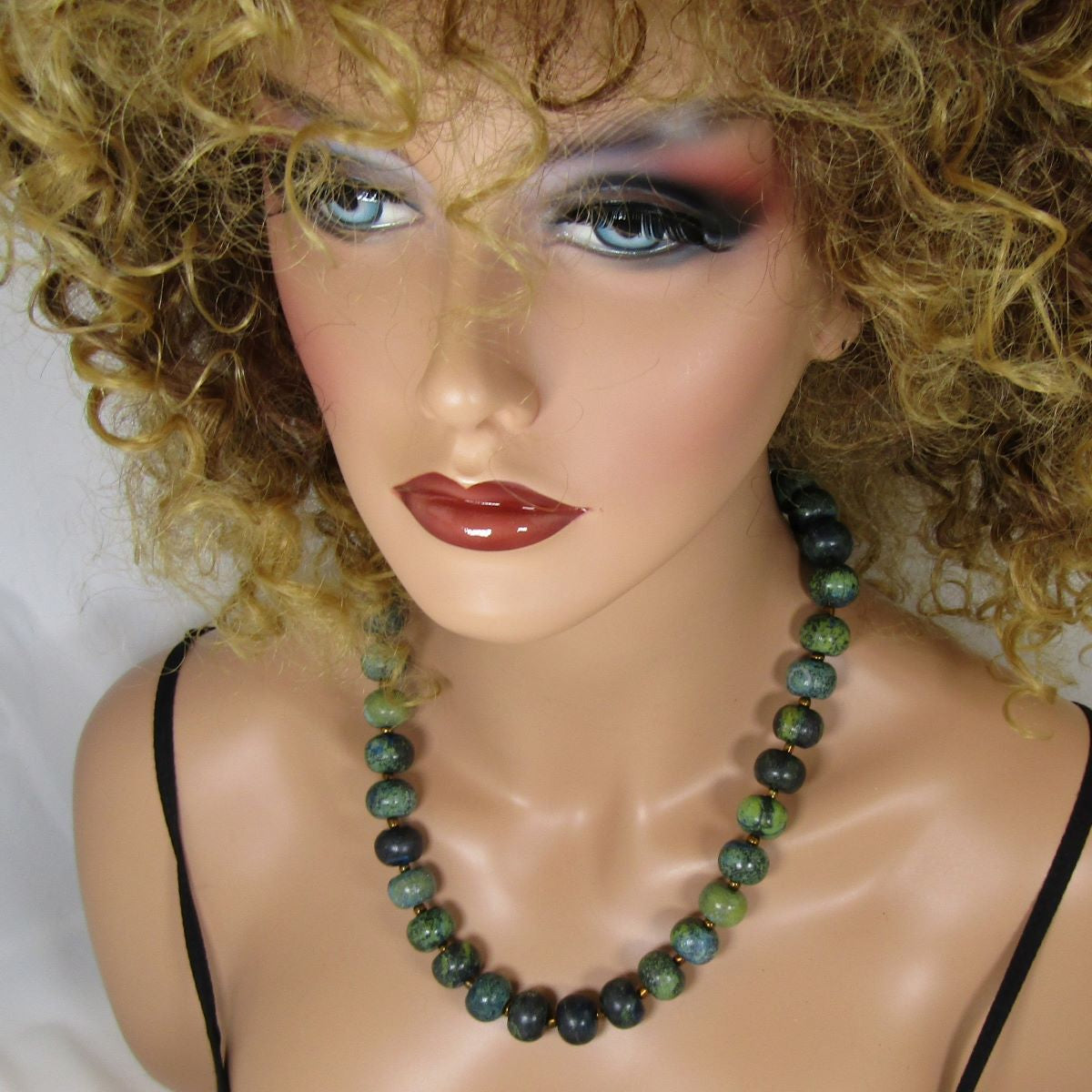 Green African Turquoise Bead Necklace - VP's Jewelry  