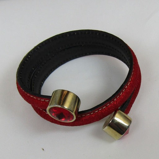 Women Double Leather Bangle Bracelet