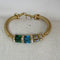 Handmade Gold Bangle Bracelet with Crystal Cubes - VP's Jewelry