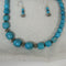 Turquoise Beaded Necklace and Earring A Classic Set - VP's Jewelry  