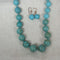 Chunky Turquoise Necklace Graduated Bead Necklace & Earrings - VP's Jewelry