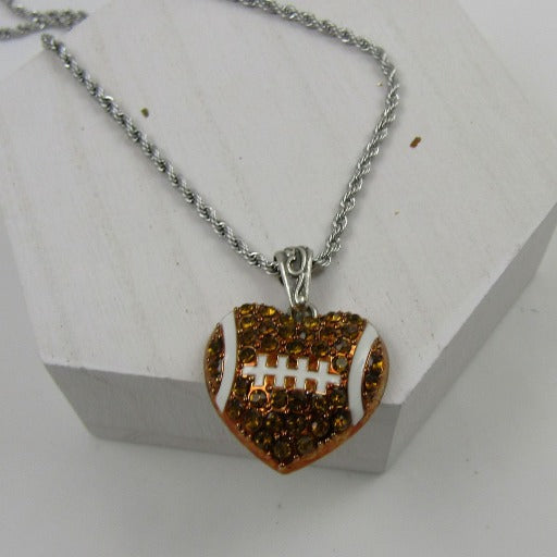 I Love Football Charm Pendant Necklace - VP's Jewelry