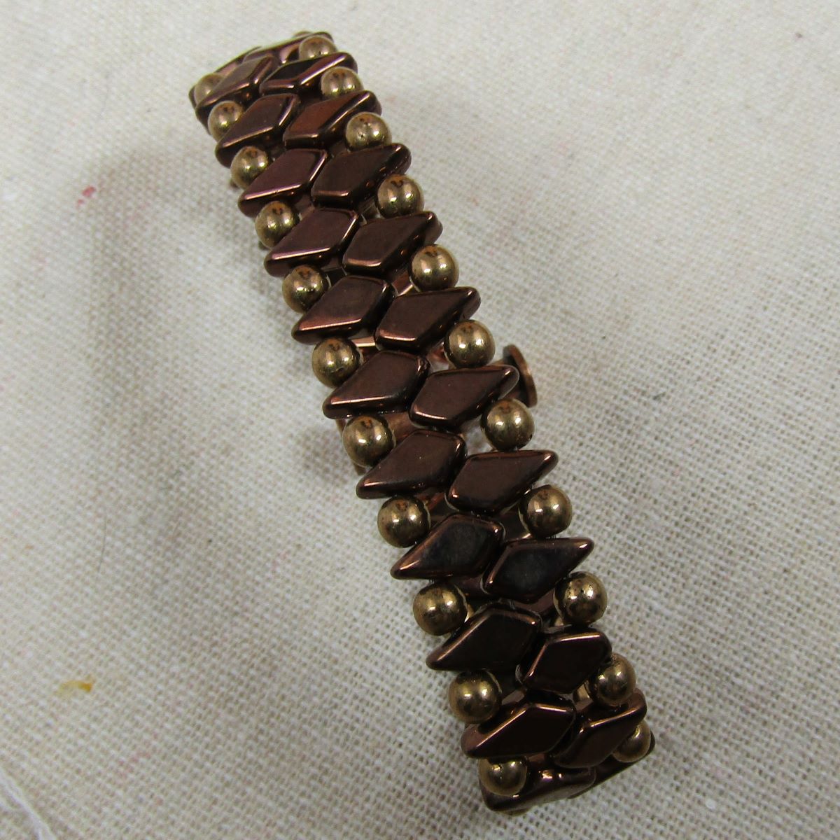 Brown Crystal Beaded Cuff Bracelet - VP's Jewelry