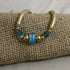 Aqua Artisan Bead Gold Bangle Bracelet - VP's Jewelry