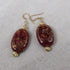 Kazuri Earring in Maroon and Gold - VP's Jewelry